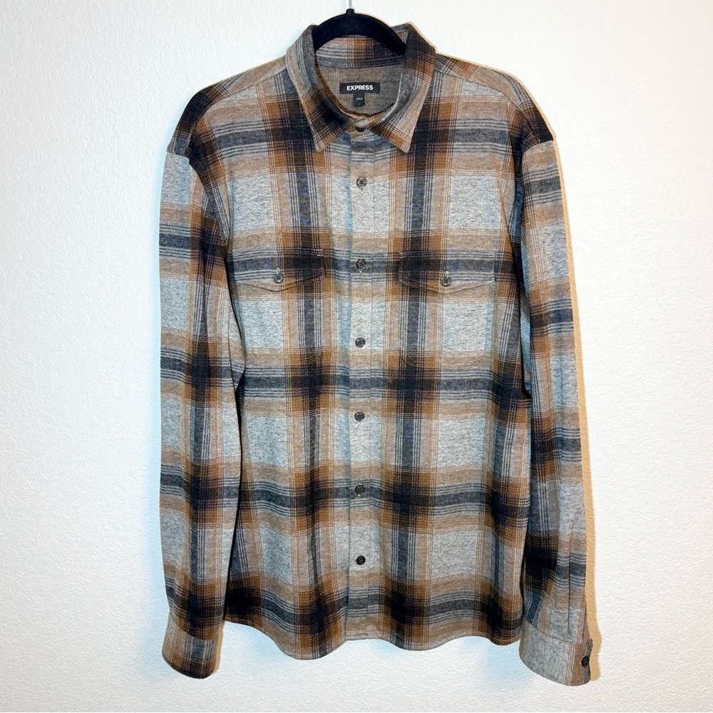 Express Men’s Plaid Supersoft Flannel Shirt